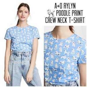 Alice + Olivia Rylyn Poodle Print Crew Neck Tee